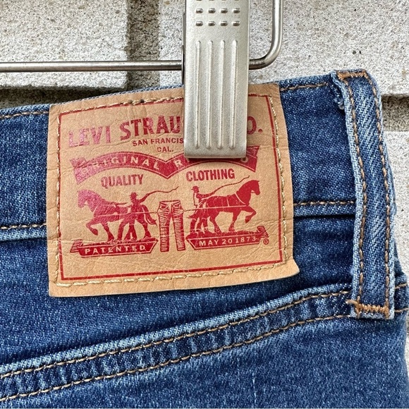 Levi’s Mile High Cropped Wide Leg Jeans Sun Devil Heat Dark Wash Button Fly - Picture 7 of 13